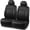 Black, variant on Road Comforts Car Seat Covers, Lauxury Diamond Quilted Leather Front Bucket Seat Covers, Airbag Compatible, Universal Fit Automotive Seat Covers with Piping Trim, Black