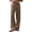 141#Brown, variant on Women's Linen Summer Palazzo Pants Boho Wide Leg Drawstring High Rise Lightweight Jogger Sweatpants with Pockets Brown XL