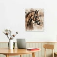 thumbnail image 3 of JRXY Abstract Wall Art Horse Canvas Pictures Watercolor Painting Prints Modern Vintage Artwork Rustic Contemporary Wall Art Framed 12x16 in, 3 of 5