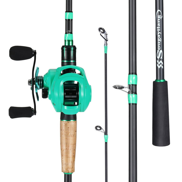 Sougayilang 4 Piece Fishing Rod Set Casting Fishing Pole and 8.1:1