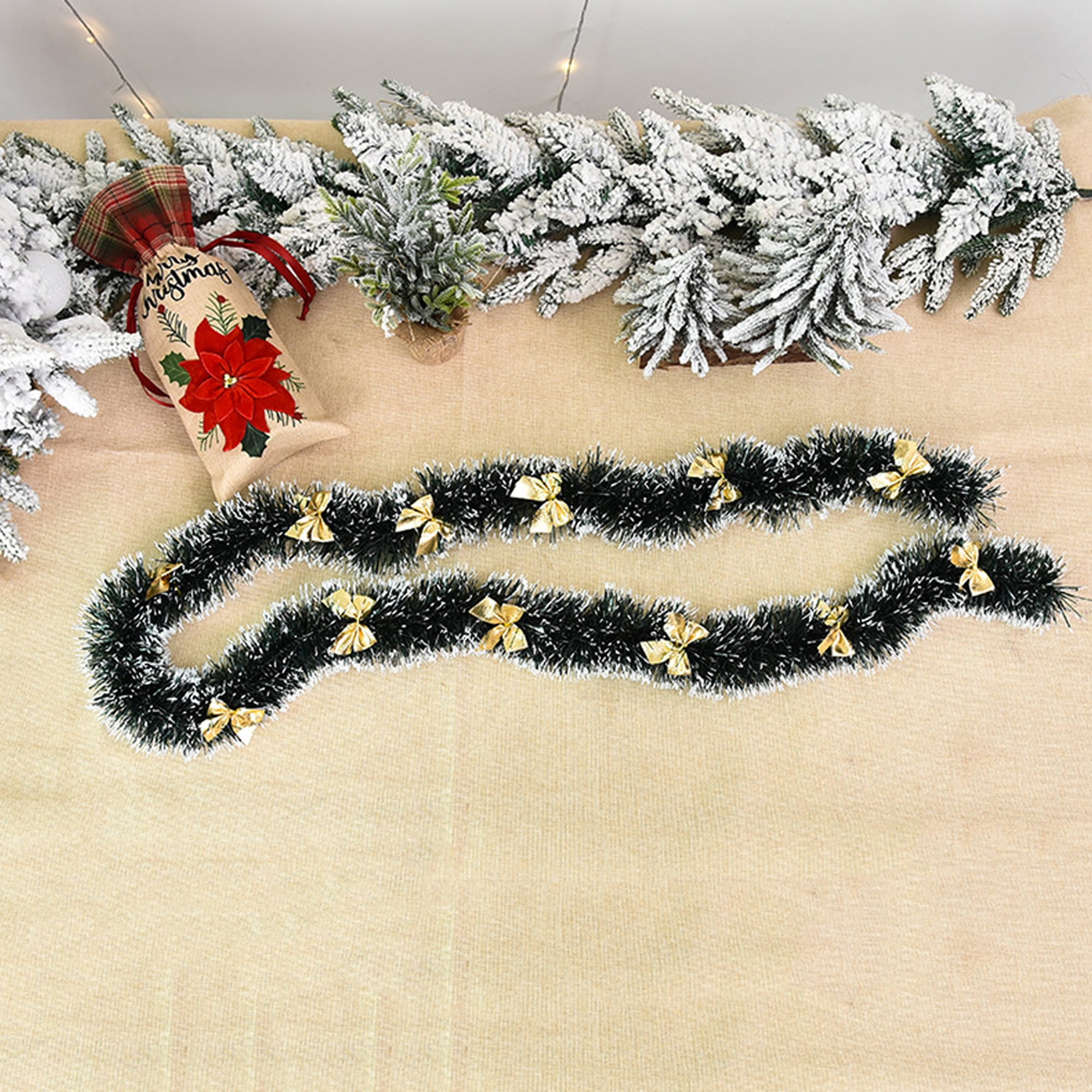 2M Xmas Chunky Tinsel Foil Garland Christmas Tree Wedding Party Home Deco 6.5Ft