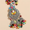 thumbnail image 3 of Boho Chandellier Jhumka Statement Dangle Earrings for Women Vintage Large Flower Ball Bead Tassel Drop Dangling Earring Indian Bollywood Jewelry Holiday Festival Christmas, 3 of 10