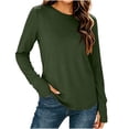 thumbnail image 6 of Bxsruta Womens Long Sleeve Tops Crewneck Pullover Shirts Basic Tee Casual Athletic Tops, 6 of 8