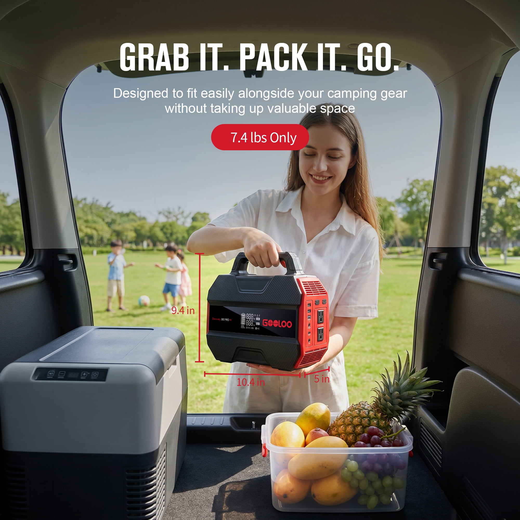 GOOLOO Discovery 300 PRO Power Station: 230Wh Solar Generator with 300W AC Output, 12V DC, and Multiple USB Ports, Perfect for Camping, RV, and Emergency Power Needs