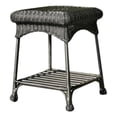 thumbnail image 1 of Pemberly Row Wicker / Rattan Patio End Table with Steel Frame in Black, 1 of 3