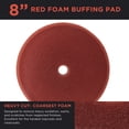thumbnail image 2 of 8" Extra Coarse RED FOAM BUFFING PAD Buff Polish Car, 2 of 6