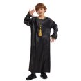 thumbnail image 6 of WUXIAN Toddler Arabic Thobe Thobe Long Sleeve Kaftan Crew Robe National Teenage Boys Long Sleeve Embroidered Robe Sets Arab Wear Robe Comfort Baby Streetwear, 6 of 9