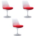 thumbnail image 1 of Heavenly White Tulip Armless Chair with Cushion SET OF 3, 1 of 5