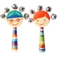 thumbnail image 1 of 2 uds cascabeles de mano juguetes para bebés y niños mango de arco iris lindo cartón campanas de madera Jingle Stick Shaker sonajero juguetes fiesta de Navidad regalos para niños, 1 of 4