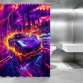 thumbnail image 2 of Erosebridal Sports Car Shower Curtain 72Wx84L, Neon Speed Bathroom Shower Curtain, Purple Pink, 2 of 5