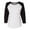 White Solid / Black, variant on Fine Jersey Baseball Tshirt for Womens 3/4 Length Sleeve Tee Tops, White Solid/Black, M