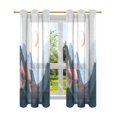 thumbnail image 7 of Yayeee Window Curtains Set of 2 for Living Room Light Filtering 63"x42", Art Mountain and Sun Pattern, 7 of 7