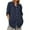 Navy, variant on Snoarin Women Shirts Solid Color V-neck Loose Button Blouse 3/4Sleeve Casual Work Tunic Tops S-2XL
