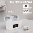 thumbnail image 3 of Audífonos recargables, estuche de carga portátil con pantalla LED de porcentaje, energía de respaldo de 150 horas, par, blanco, 3 of 5