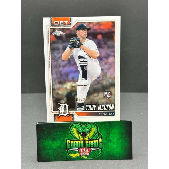 Collectible 2026 Topps Chrome Troy Melton #202 RC Detroit Tigers Baseball Card Detroit Tigers MLB Baseball Trading Card