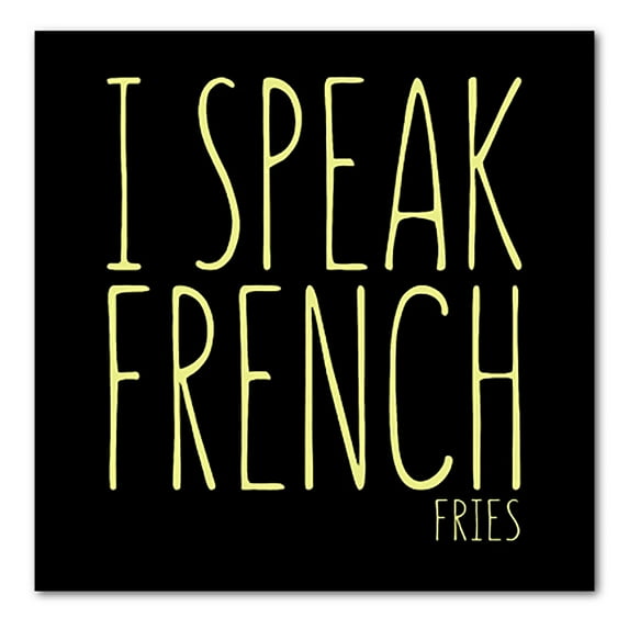 DistinctInk Custom Bumper Sticker - 10" x 10" Decorative Decal - Black Background - I Speak French