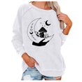 thumbnail image 2 of Pntutb Mujeres Casual Manga Completa Cuello Redondo tops Camisas Sueltas Blusa Estampado de Sol y Luna Sudadera Gráfica Pntutb Pntutb-5333, 2 of 6