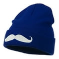 thumbnail image 2 of Mustache Embroidered Cuff Long Beanie - Royal OSFM, 2 of 5