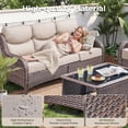 thumbnail image 4 of Unnifurnzi Outdoor Sofas All Weather Wicker Outdoor Couch with 6 Inch Thick Cushions Outdoor Furniture Couch for Porch Poolside Balcony-Brown/Beige, 4 of 7