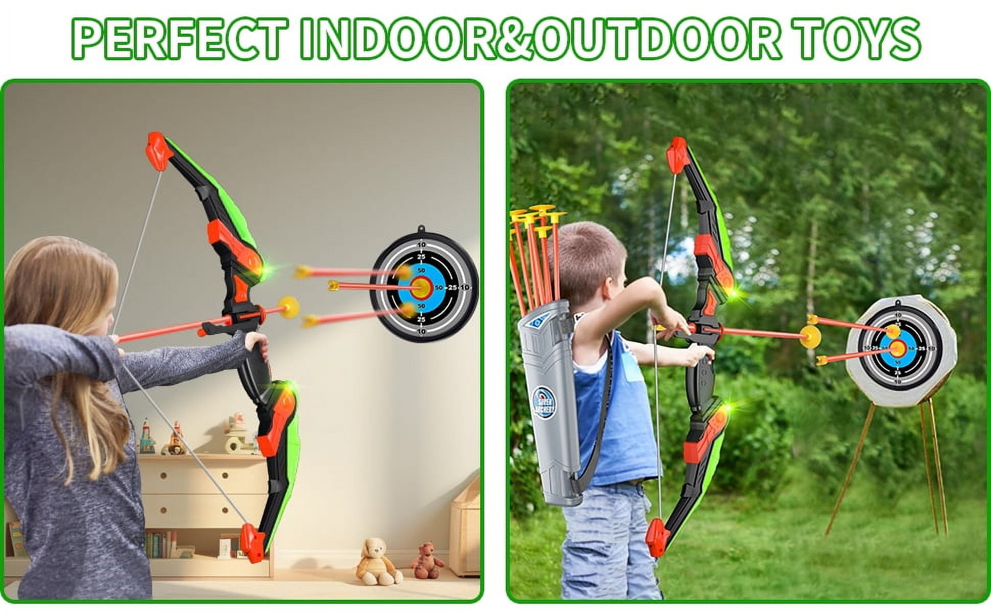 KukuFun Kids Bows and Arrows for Boys Girls Ages 4-8-12, Kids Archery Set Toys for Kids Boys 6 7 8 9 10 11 12 Years Old