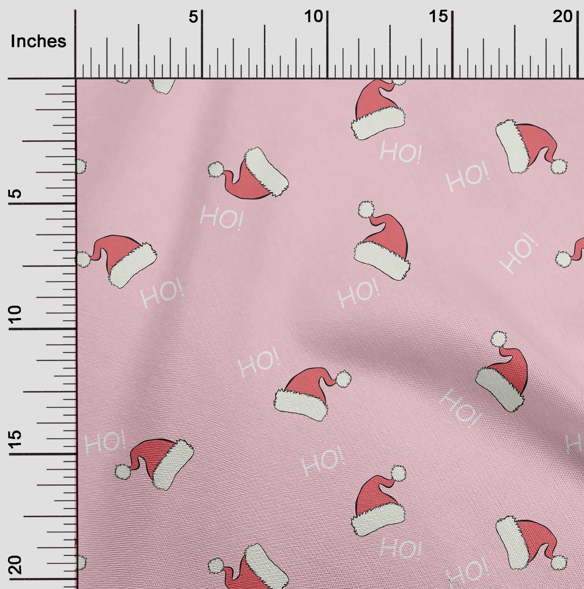 oneOone Cotton Poplin Light Pink Fabric Christmas Hats Fabric For Sewing Printed Craft Fabric By The Yard 42 Inch Wide