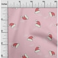thumbnail image 2 of oneOone Viscose Jersey Light Pink Fabric Christmas Hats Diy Clothing Quilting Fabric Print Fabric By Yard 60 Inch Wide, 2 of 4