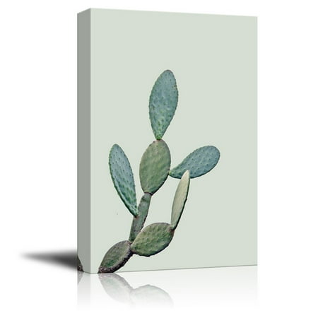 wall26 Canvas Print Wall Art - Cactus on Retro Style Background - Gallery Wrap Modern Home Decor | Ready to Hang - 16x24 inches