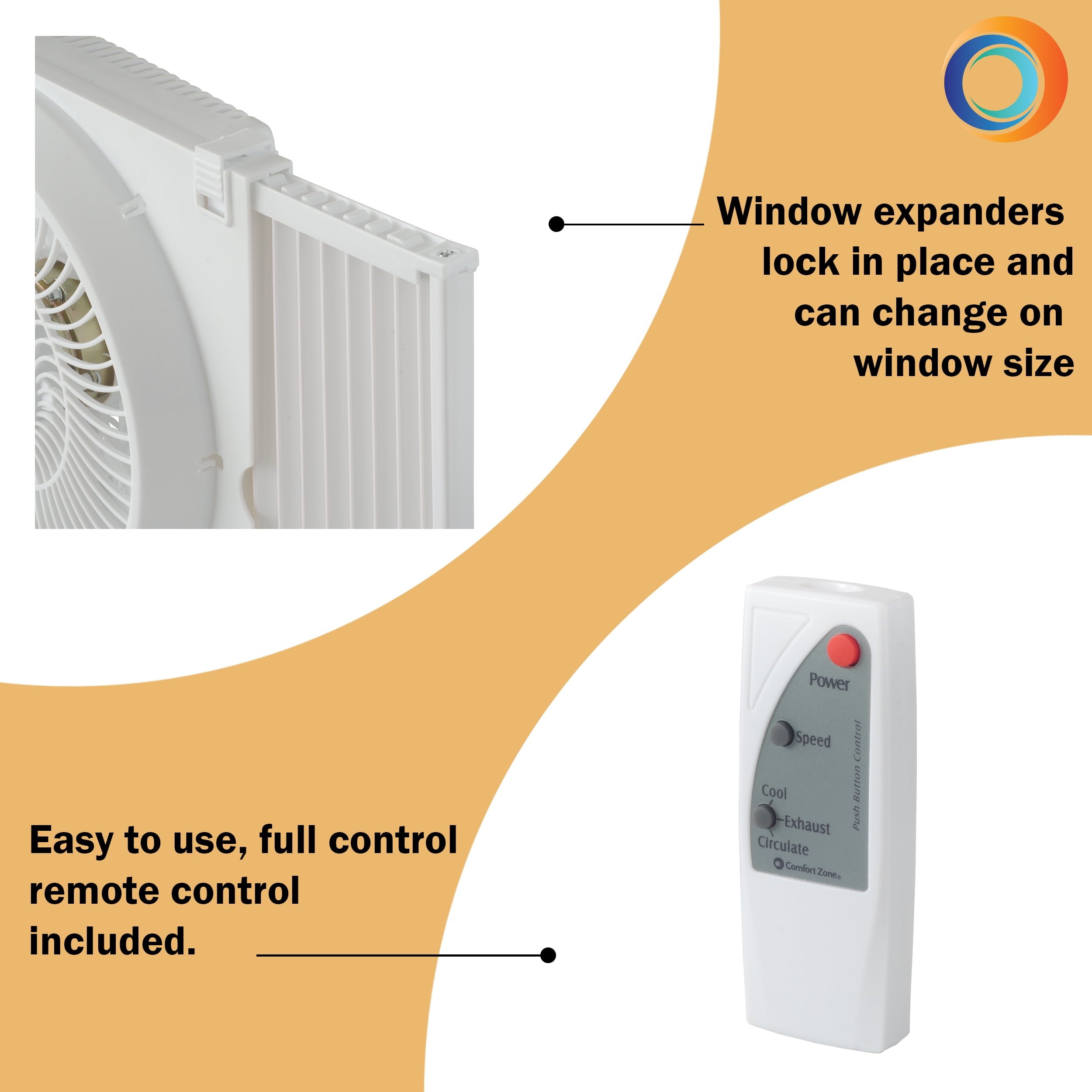 Comfort Zone Cz310r 3 Speed Reversible Twin Window Fan With Remote