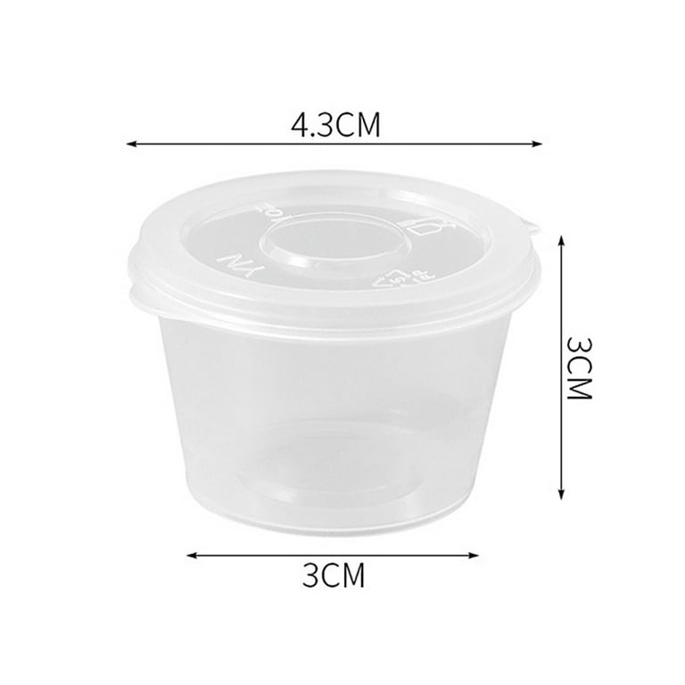 50Pcs 25ml Clear Food Small Sauce Containers Package Box Lid