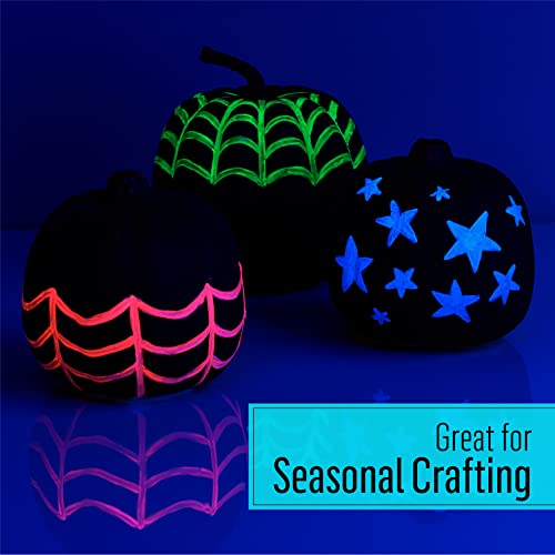 FolkArt Neon and Glow-in-the-Dark Acrylic Craft Paint Set, 8 Colors, 2 fl oz each