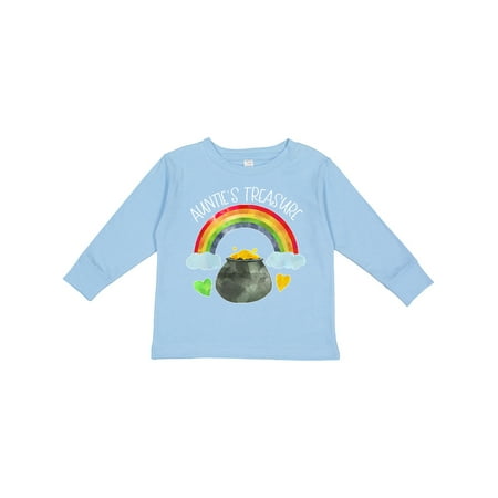 

Inktastic Auntie s Treasure St. Patrick s Day Rainbow and Gold Gift Toddler Boy or Toddler Girl Long Sleeve T-Shirt