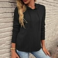 thumbnail image 2 of UAMVSH Tunic Hoodie for Women Casual Knitted Long Sleeve Hooded Sweatshirts Loose Crew Neck Pullover Tops Ladies Fashion(3X-Large,Black), 2 of 7