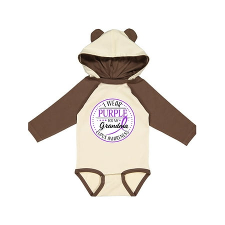 

Inktastic I Wear Purple for my Grandma- Lupus Awareness Gift Baby Boy or Baby Girl Long Sleeve Bodysuit