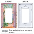 thumbnail image 3 of Yayeee Rocker Switch Wall Plate 3-Gang 6.5"x4.6" Home Decorative Outlet Cover, Pink Seaside Boat, 3 of 6