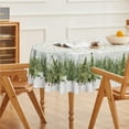 thumbnail image 2 of Christmas Tablecloth 60×84 Inch Oval, Golden Snow Trees Washable Table Cover for Party Picnic Dinner Decor, 2 of 5