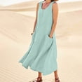 thumbnail image 2 of Cathalem Holiday Dresses for Women Plus Size Womens Summer Dresses Beach Casual Plus Size Sleeveless Loose Flowy Sundresses(Mint Green,L), 2 of 6