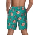 thumbnail image 4 of Uemuo Starfish and Shell Pattern Mens Swim Trunks Quick Dry Board Shorts with Mesh Lining, Stretch Beach Shorts Quick Dry No-Chafing Board Shorts-Medium, 4 of 9