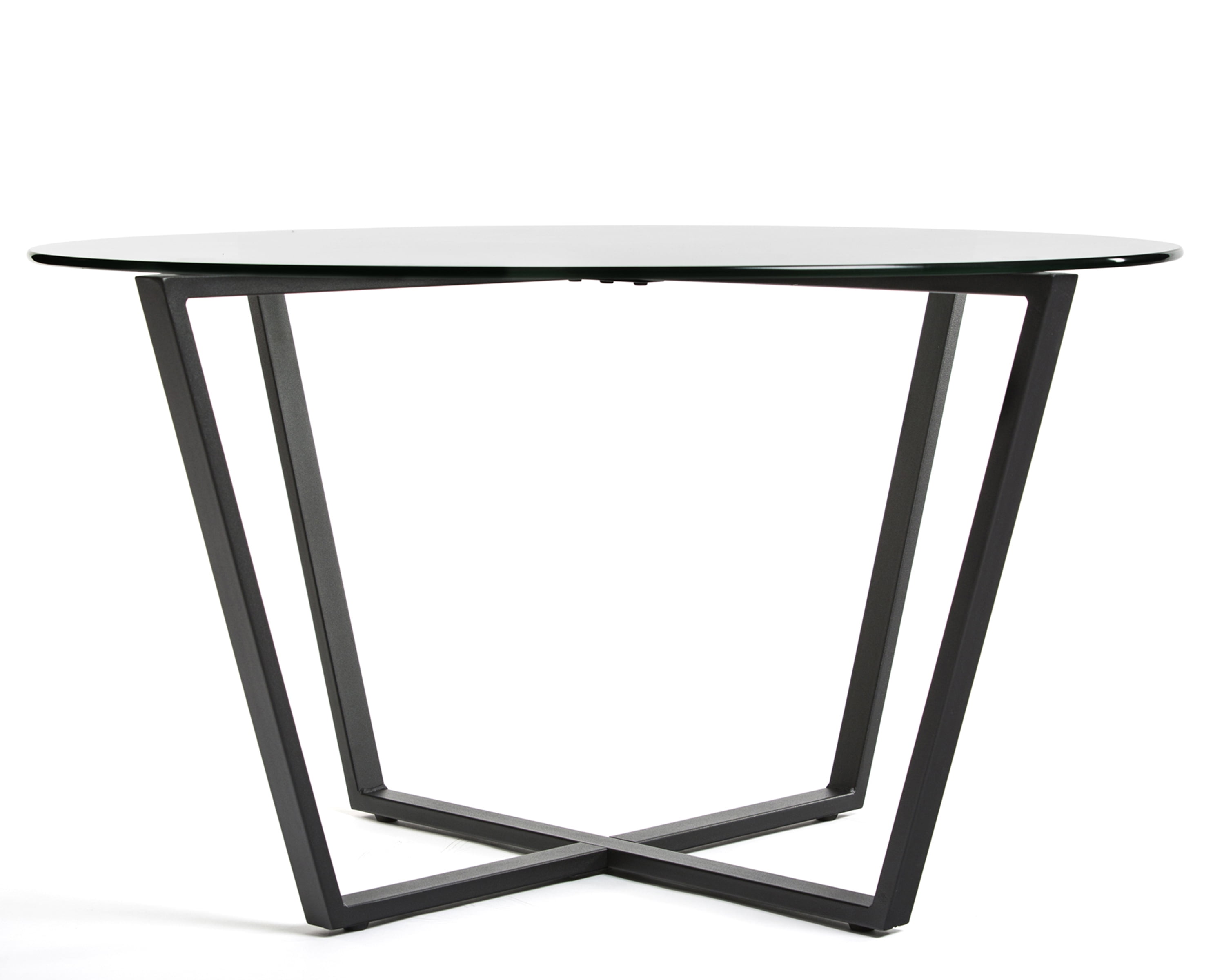 Mango Steam Metro Round Glass Coffee Table, Black