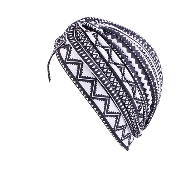 Qarigey Gorros de turbante con nudo preatado para mantener el calor, diadema multiusos, accesorios para mujer, gorros para dormir, gorro elástico de Sombreros Azul pavo real/morado Qarigey AP010931-14
