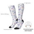 thumbnail image 4 of Naloa Lavender Flowers Thigh High Socks Extra Long Stretchy Sock Women Over Knee High Opaque Stocking Daily Wear, 4 of 6