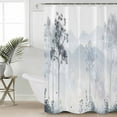 thumbnail image 2 of 72x78 Inch Shower Curtain Foggy Forest Gray Bathroom Decor Waterproof Fabric Bathtub Bath Curtains Decorative Vintage Mountain Grey Tree Extra Long Shower Curtain Set with Hooks, 2 of 6