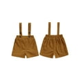 thumbnail image 2 of Michellecmm  Boy Girl Suspender Shorts Solid Color Corduroy Shorts Overalls, 2 of 9