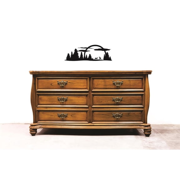 Custom Decals Nature Scenery Wall Art Size: 20 X 40 Inches Color: Black