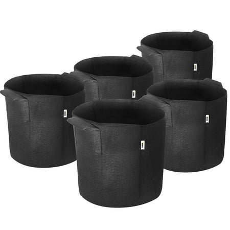 iPower 7-Gallon 5-Pack Grow Bags Fabric Aeration Pots Container with Strap Handles...