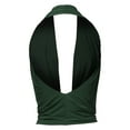 thumbnail image 3 of A2Y Women's Sexy Drape Front Deep V-Neck Cowl Neckline Halter Backless Party Club Top Olive S, 3 of 6