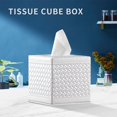 thumbnail image 2 of Rawiri Caja de pañuelos cuadrada, actualización 99% compatible de tamaño grande, moderno soporte para caja de pañuelos para servilletas de papel facial, organizador dispensador de hojas de secador de, 2 of 7