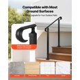 thumbnail image 5 of Outdoor Step Handrails 2 to 3 Step Adjustable Height Carbon Steel Transitional Handrail with Installation Kit for Concrete Wooden Stairs Porch Matte Black, 5 of 6