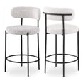 thumbnail image 1 of Meridian Furniture Beacon Cream Boucle Fabric Stool (Set of 2), 1 of 10