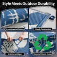 thumbnail image 5 of SIXHOME 8'x10' Waterproof Reversible Outdoor Rug with LED Strip Lights, Coastal Ocean-Inspired Patio Rug, Lightweight Woven Plastic Carpet for RV, Camping, Deck & Balcony, Blue, 5 of 7