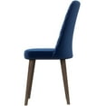thumbnail image 4 of Noble House Harland Katie Dining Chair Set, Modern Velvet Upholstery with Solid Wood Legs, Set of 2, Blue, 4 of 7